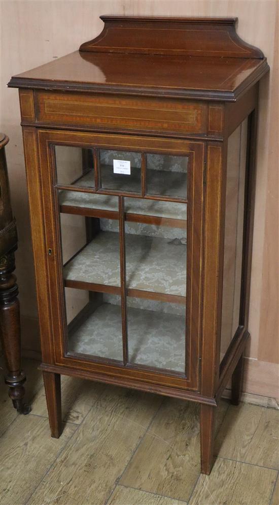An Edwardian inlaid mahogany music cabinet W.53cm